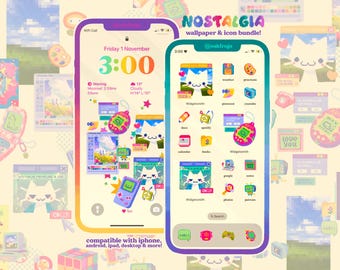 Nostalgia Trinkets Icon Pack iOS iPhone iPad Tablet Android Desktop Wallpaper Theme (Digital Download)