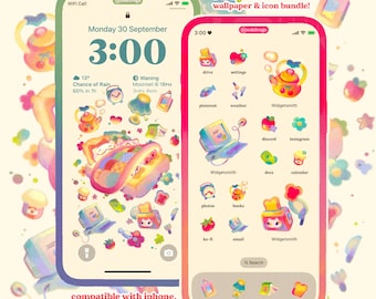 Cosy Cats Icon Pack iOS iPhone iPad Tablet Android Desktop Wallpaper Theme (Digital Download)