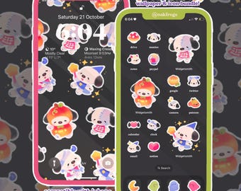 Spooky Dog Icon Pack iOS iPhone iPad Tablet Android Desktop Wallpaper Theme (Digital Download)