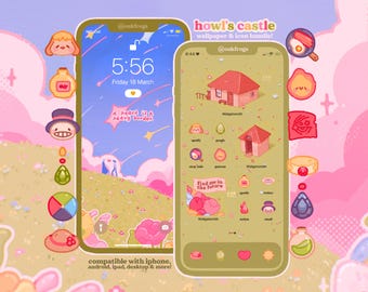 Fantasy Meadow Icon Pack iOS iPhone iPad Tablet Android Desktop Wallpaper Theme (Digital Download)