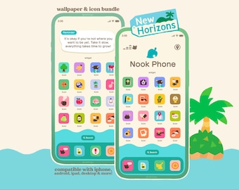 Island Life Icon Pack iOS iPhone iPad Tablet Android Desktop Wallpaper Theme (Digital Download)