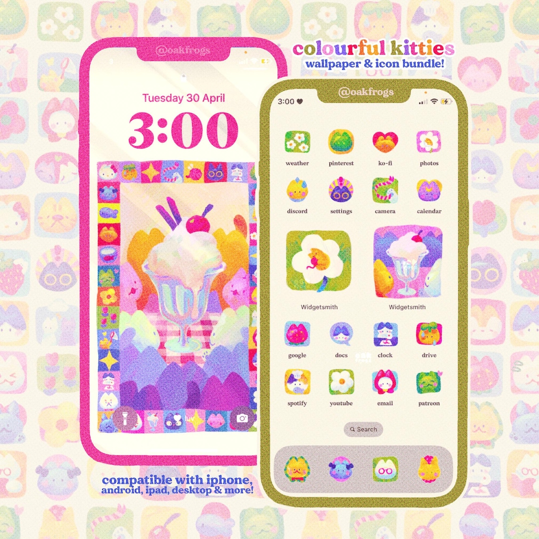 Cat Icon Ios Colorful Cats Icon Pack Ios iPhone iPad Tablet Android Desktop ...