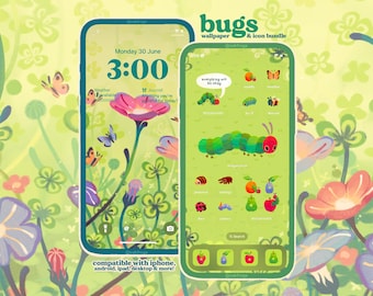 Bugs Icon Pack iOS iPhone iPad Tablet Android Desktop Wallpaper Theme (Digital Download)