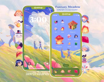 Paquete de iconos Fantasy Meadow para iOS, iPhone, iPad, tableta y Android (descarga digital)