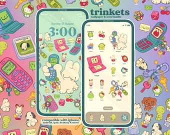 Trinkets Icon Pack iOS iPhone iPad Tablet Android Desktop Wallpaper Theme (Digital Download)