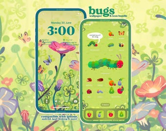 Bugs Icon Pack iOS iPhone iPad Tablet Android Desktop Wallpaper Theme (Digital Download)