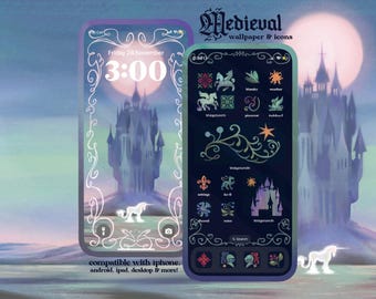 Medieval Fantasy Icon Pack iOS iPhone iPad Tablet Android Desktop Wallpaper Theme (Digital Download)