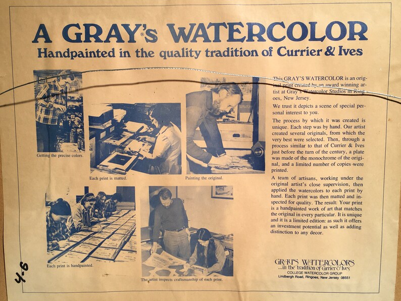 Plough Tavern & Gates House Circa 1775 York PA Watercolorperiod Piece