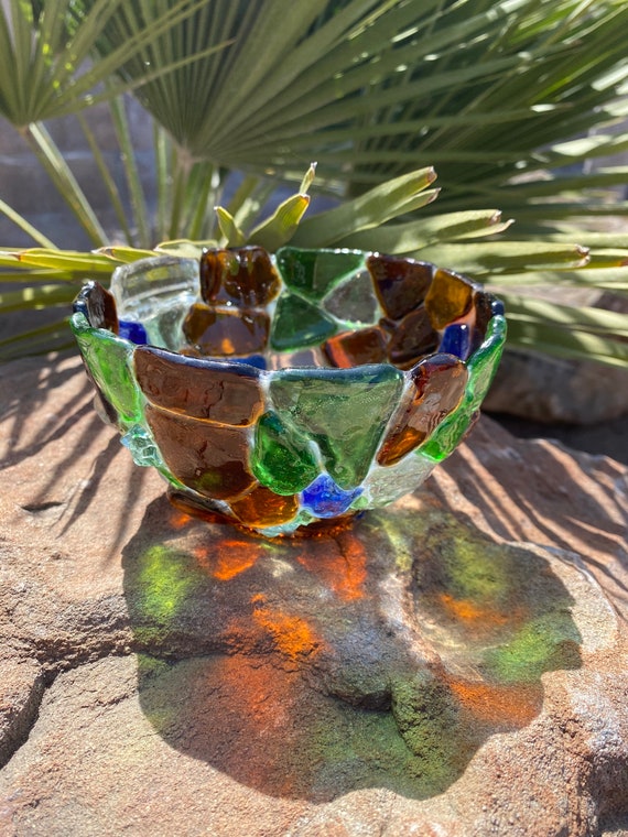 Authentic sea glass Sea Glass Bowl Art Beach Glass Bowls Etsy