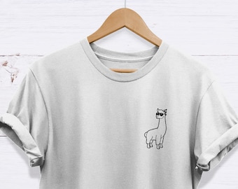 Niedliches Alpaka-Shirt, Alpaka-Liebhaber-Geschenk, hochwertiges nie verblassendes Unisex-Erwachsenen-T-Shirt, Lama-Liebhaber-Geschenk, Alpaka-Geschenk, Lama-Hemd