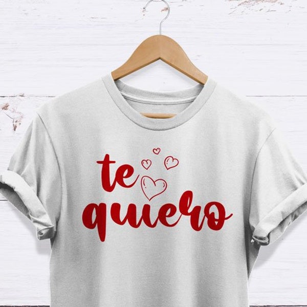 Maglietta Te Quiero, Matrimonio spagnolo, Regali ti amo, Maglietta per adulti unisex di alta qualità che non sbiadisce mai - ECCELLENZA - te amo, regalo per la sposa