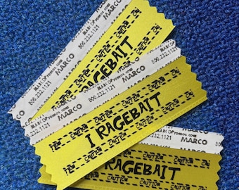 Caution: I Ragebait Badge Ribbon
