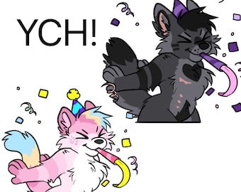 Celebration Furry Art YCH Birthday Party your character here Telegram Sticker Arcadec0re