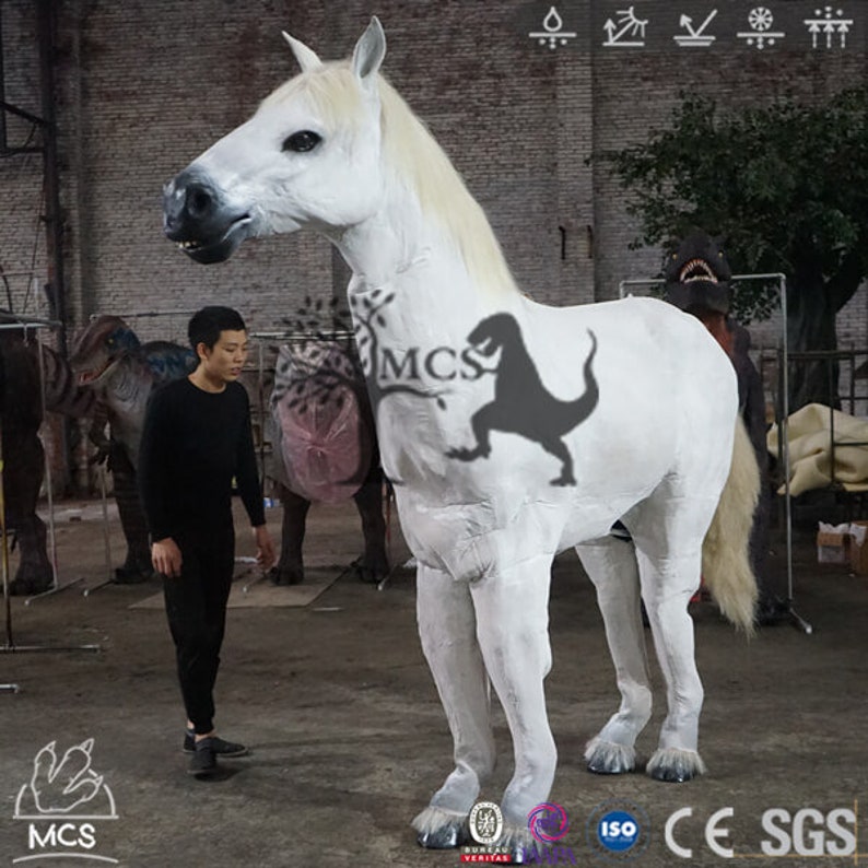 Lifelike Two Person White Horse Costume official Web Etsy