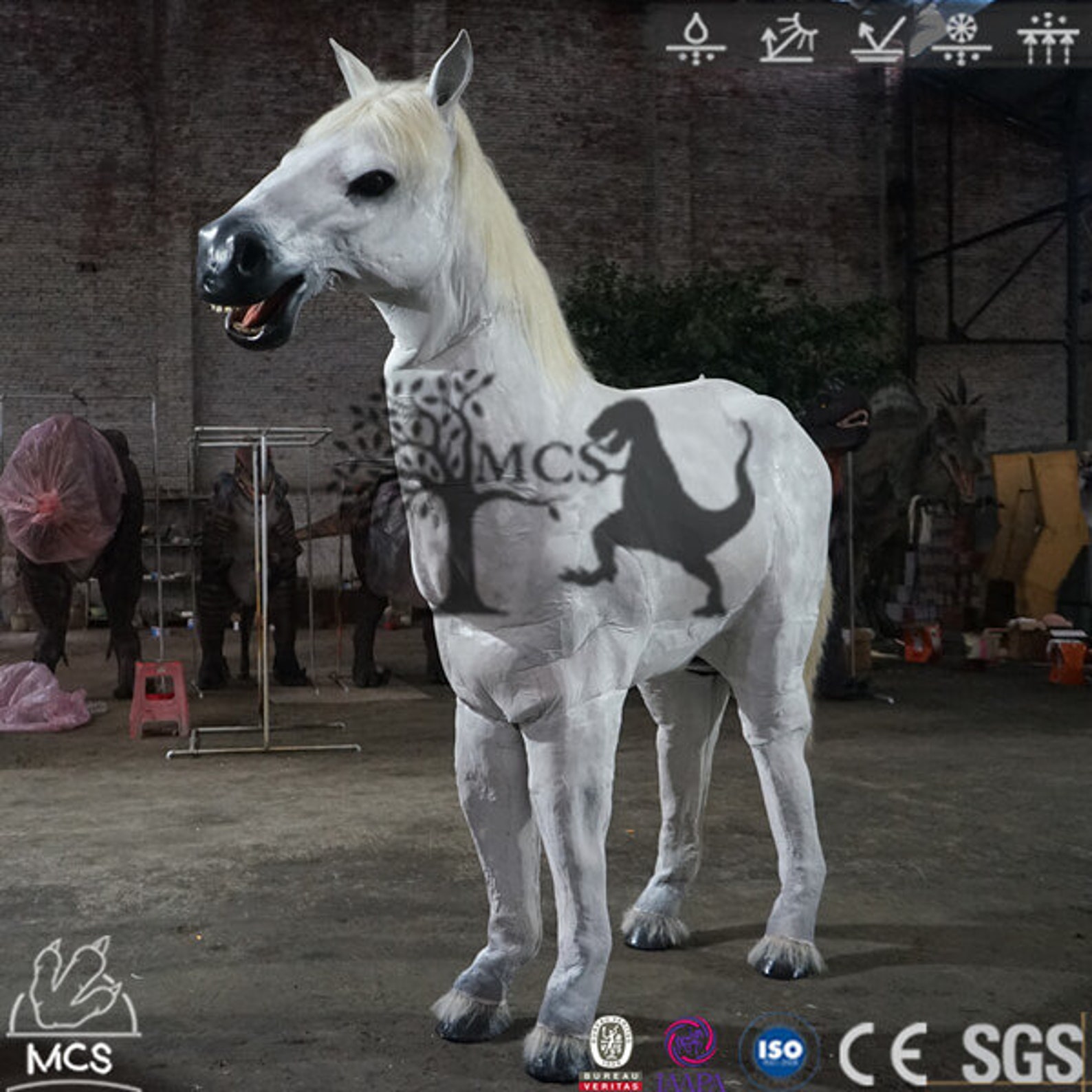 Lifelike Two Person White Horse Costume official Web Etsy