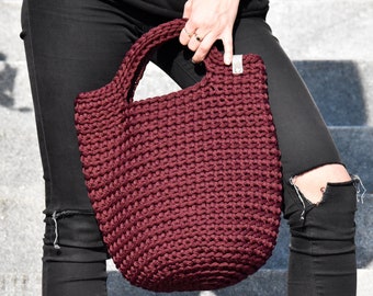 Crochet tote bag, Scandinavian style, Handmade handbag, Casual bag