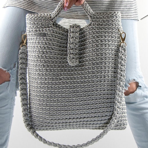 Handmade Knitted Bag Crochet Rope Handbag - Etsy Israel