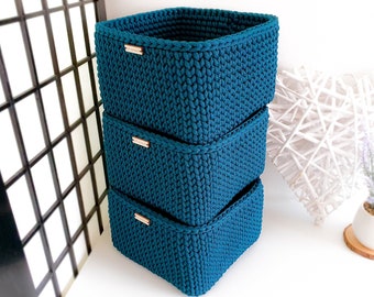Crochet home basket, Bathroom organizer, Storage container