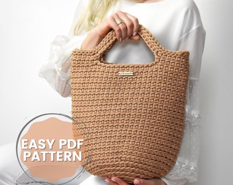 Tote bag pattern PDF, Easy purse pattern, Beach bag pattern, Handbag pattern pdf, Summer crochet bag DIY