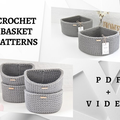 Jute Basket Crochet Pattern Etsy