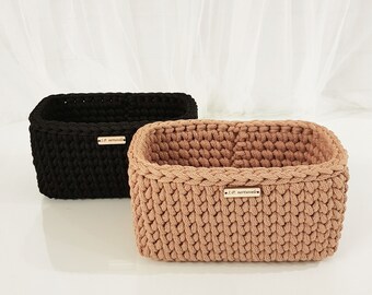 Rectangular home storage/ Crochet interior basket