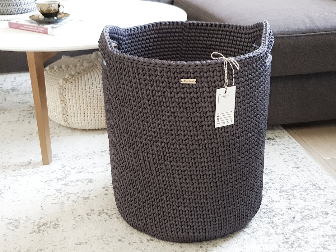 XXL Hamper Basket Crochet Bathroom Laundry Storage Toys Etsy