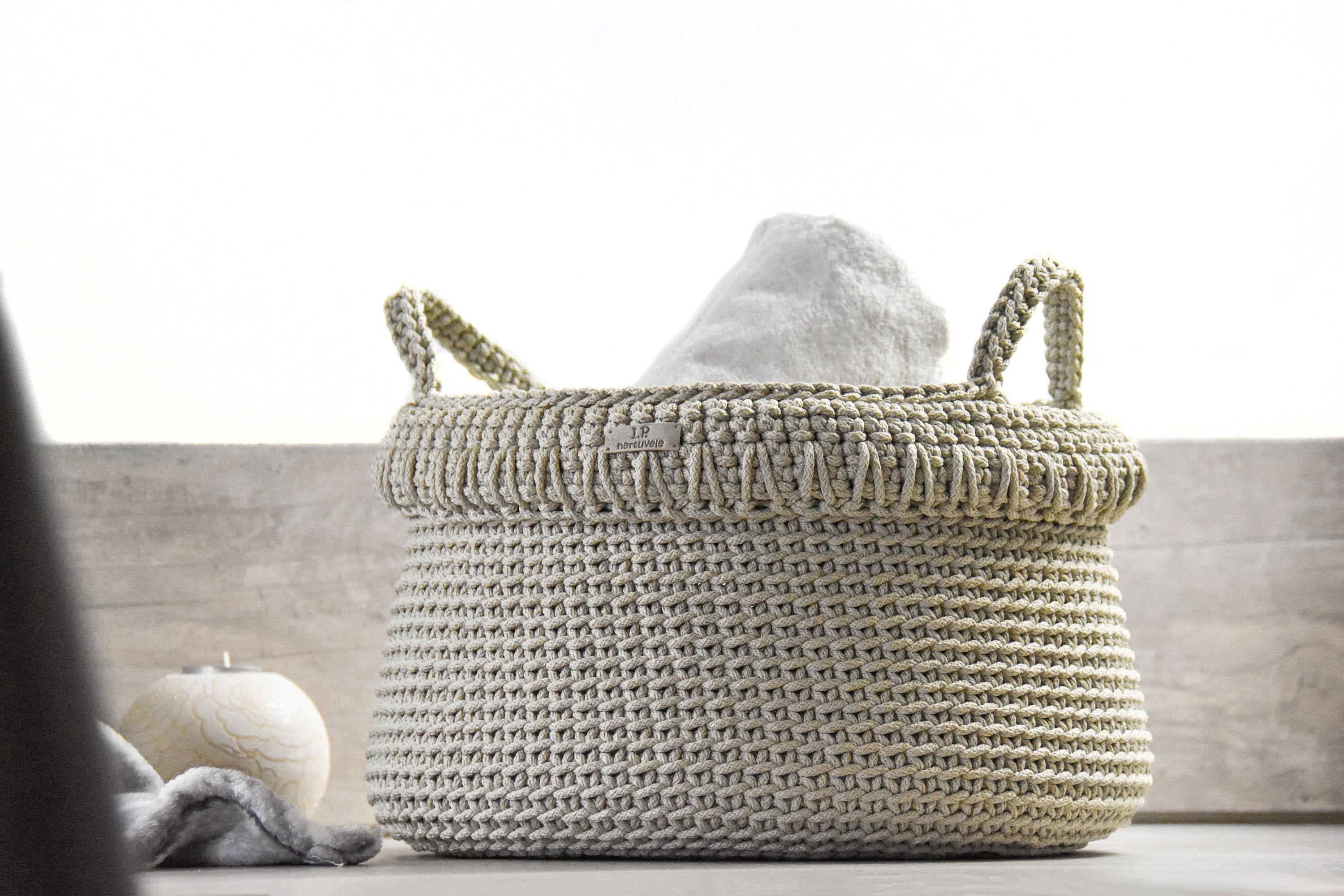 Badekorb Organizer Handtücher und handgewebter Korb | Etsy