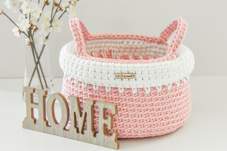 Girl Nursery Basket Baby Pink Rope Basket Toy Storage Kids. Etsy