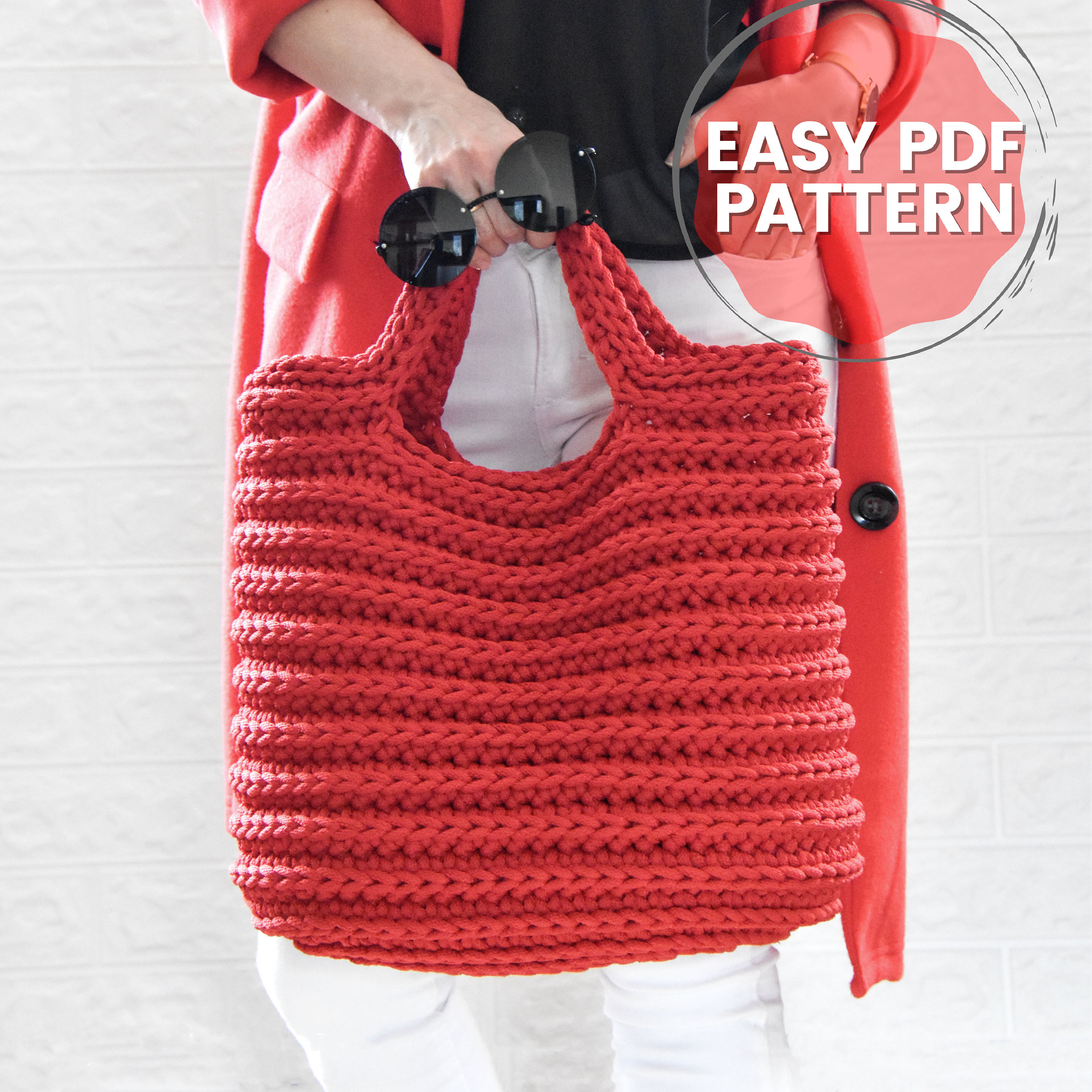 Large crochet tote bag