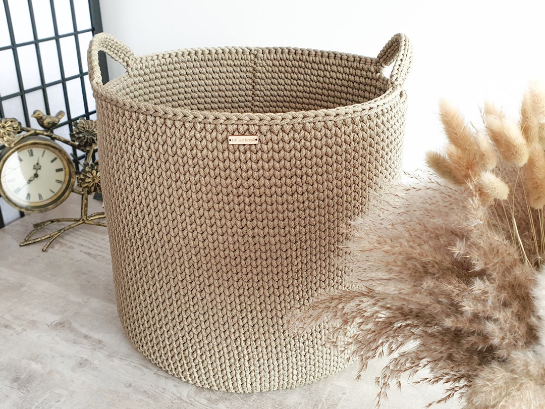 Large Rope Basket for Storage, Modern Home Basket Etsy