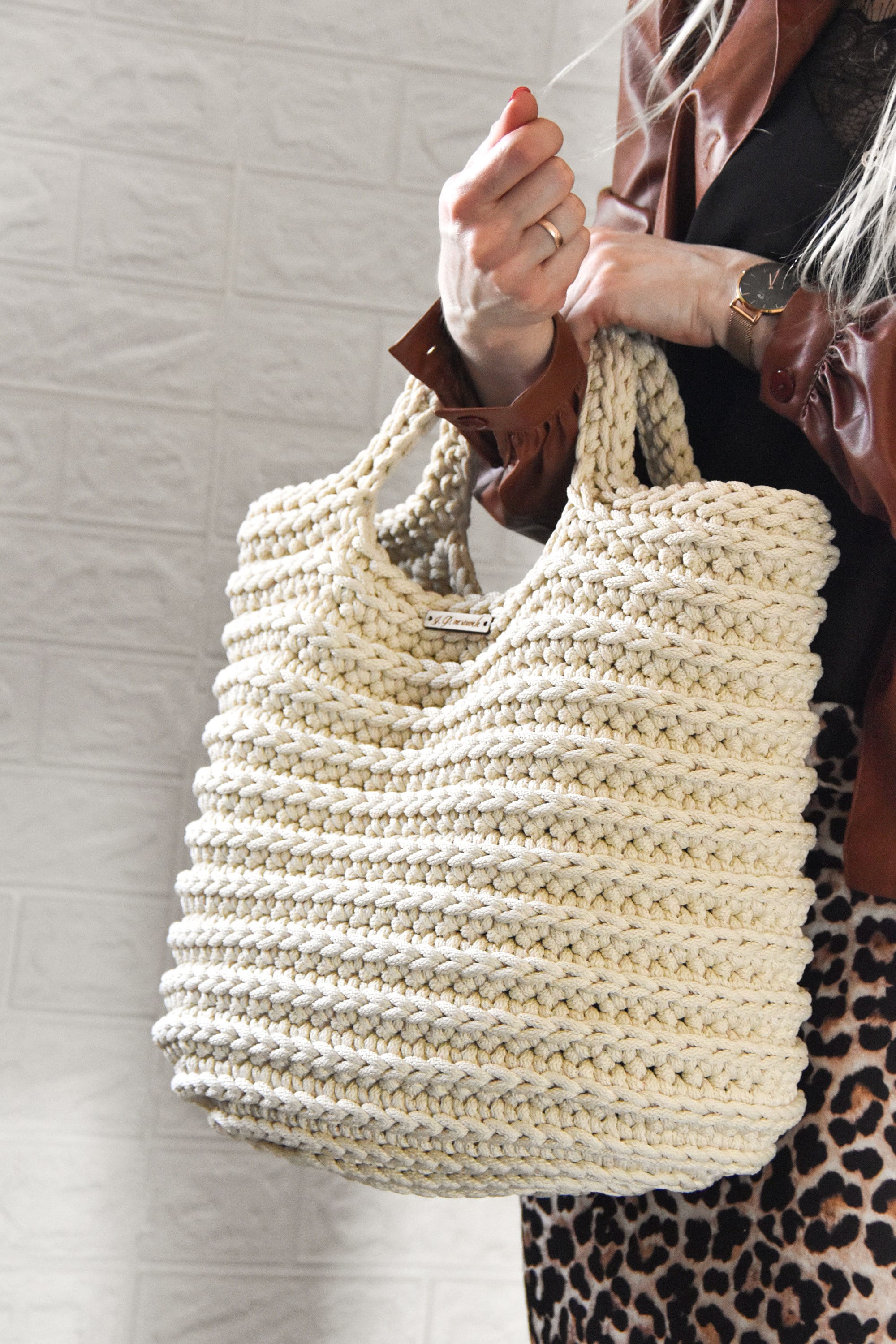 Crochet bags handmade Summer tote bag Large cream handbag. | Etsy