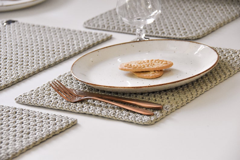 Gehaakte placemats Moderne placemats Eettafelmatten Cadeau Etsy Nederland