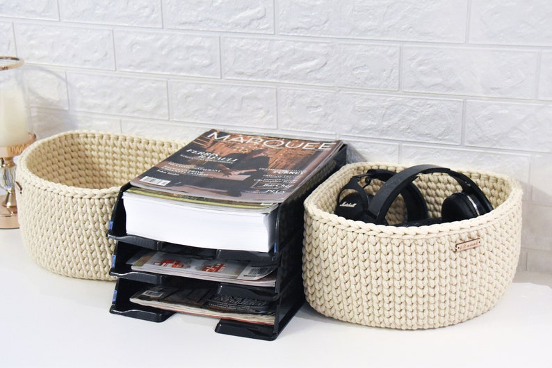 Ecke Lagerung häkeln Dreieck häkeln Seil Korb Creme Korb | Etsy