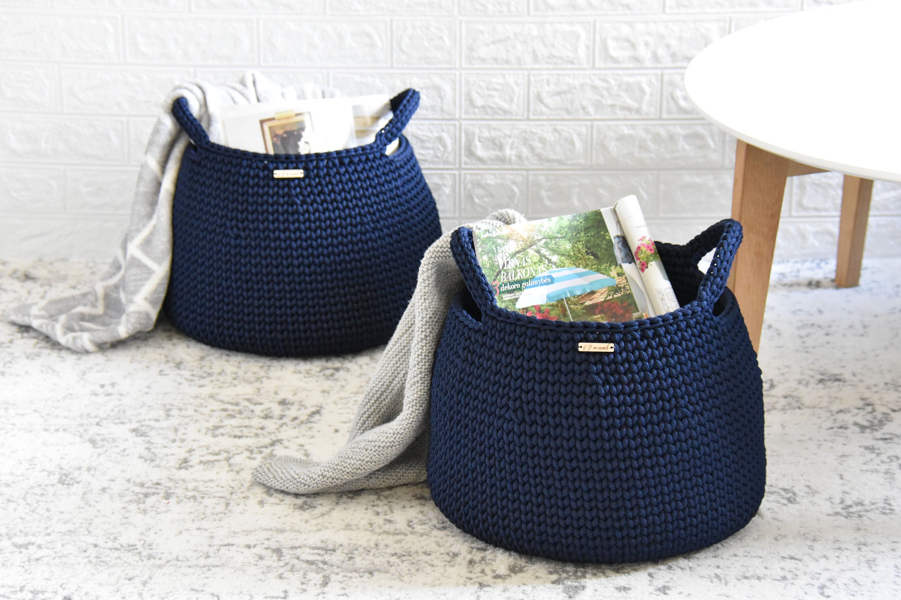 Crochet Large Basket Soft Toys Storage Handmade Rope Basket Etsy UK