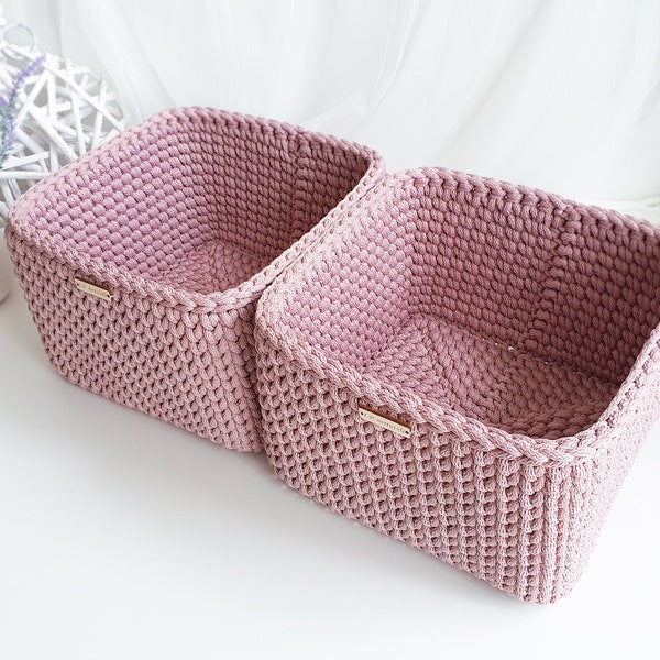 Panier au crochet, Cube de panier de rangement pour étagères, Rangement pour la maison