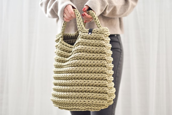 Big Tote Purse Bag Crochet Natural Bag Summer Bag for Women | Etsy