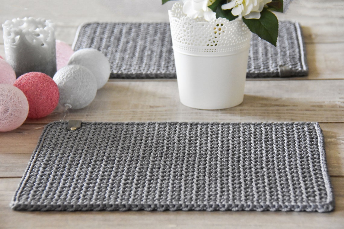 Haak placemats Moderne placemats Diner tafelmatten Cadeau Etsy