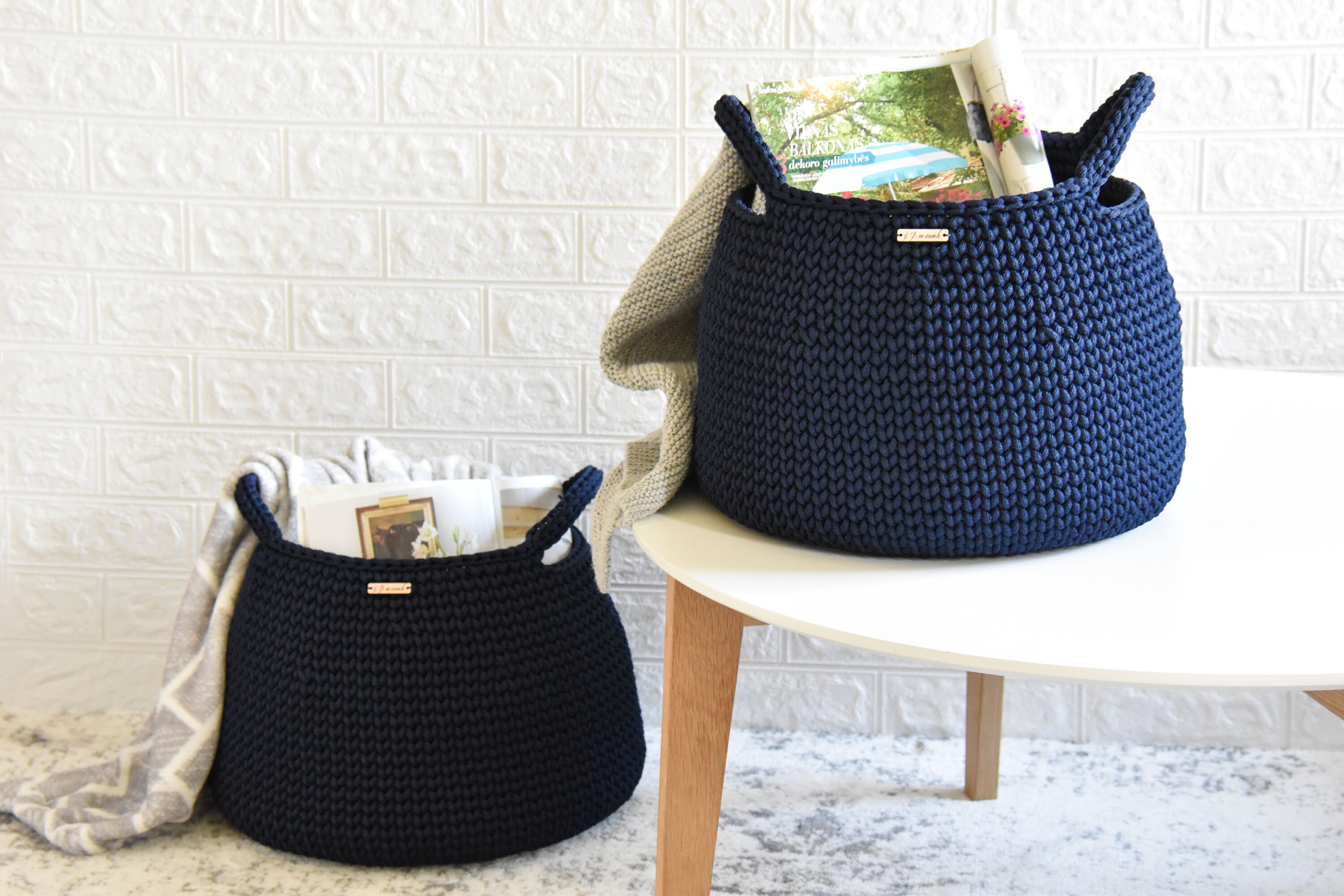 Crochet Large Basket Soft Toys Storage Handmade Rope Basket Etsy UK