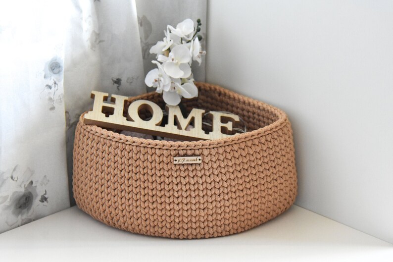 Corner storage Triangle storage basket Beige basket rope Etsy