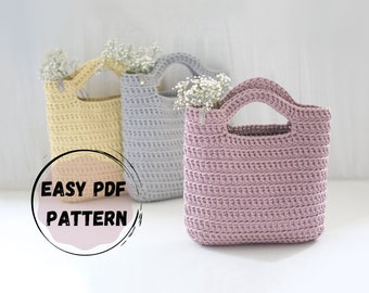 Modèle de sac fourre-tout au crochet PDF, sac à main au crochet PDF, modèle de sac à main facile, modèle de sac de plage, sac d'été au crochet DIY