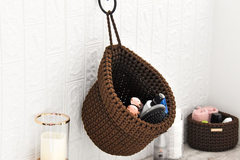 Hanging Wall Basket Wall Decor / Bathroom Toiletries Storage Etsy