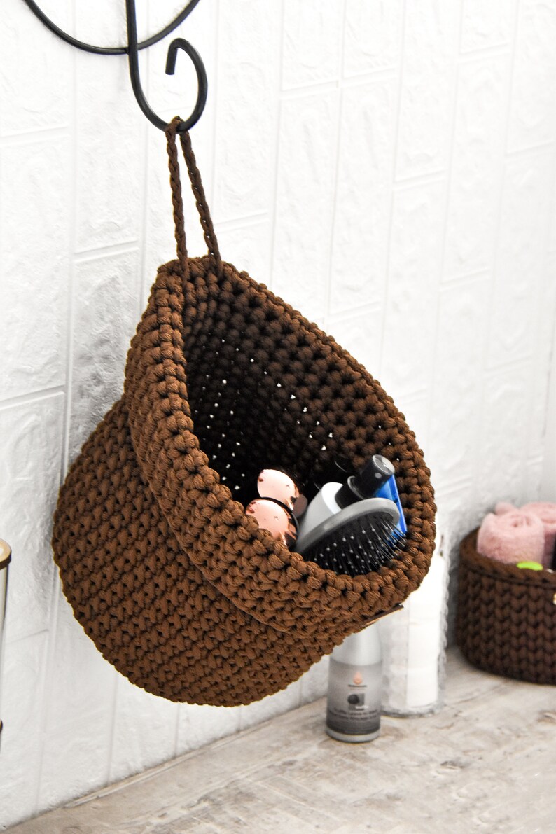 Hanging Wall Basket Wall Decor / Bathroom Toiletries Storage Etsy