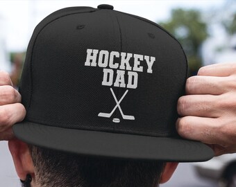Ice hockey gifts embroidered snapback, Hockey dad cap custom snapback hat, Hockey hat mens snapback, Hockey lover gift flat brim snapback