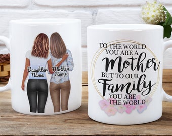 Mother daughter mug quotes mom cup personalized, Mother world customized gift for mom from daughter, Mother's Day mom daughter custom mug