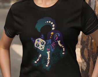 Cute Fox Shirt Day Of The Dead Gift, Animal Skeleton Shirt Dia De Los Muertos, Animal Lover Calavera Gift, Sugar Skull Shirt Halloween Party