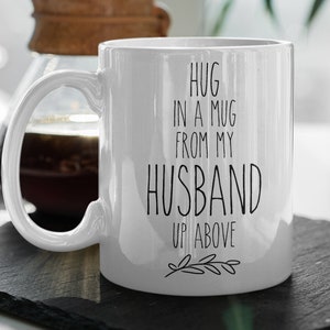 Loss of Husband memorial funeral gifts hug in a mug, Remembrance gifts husband sympathy gift celebration of life image 1