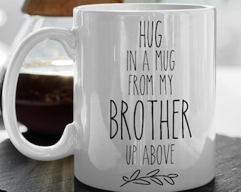 Loss of brother remembrance sibling memorial funeral gifts, Sorry for your loss bereavement gift, Condolence gift hug in a mug