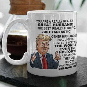 Tazza del marito di Donald Trump, regali del marito dal compleanno del marito della moglie, primo regalo della festa del papà dalla tazza del miglior marito della moglie