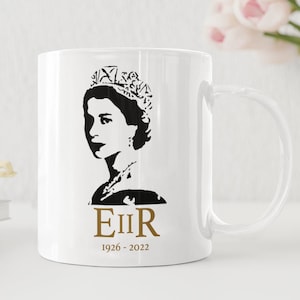 In loving memory gift Queen Elizabeth II, Her Majesty the Queen commemorative England gifts, Royal family British mug Queen coffee mug