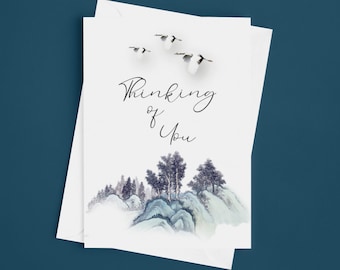 Condolence card loss of father, Watercolor mountain scene sympathy card mother, Loss of grandpa or grandma memorial card bereavement gifts